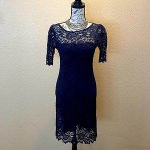 STUNNING Navy Lace Karen Kane Bodycon Dress SZ SMALL